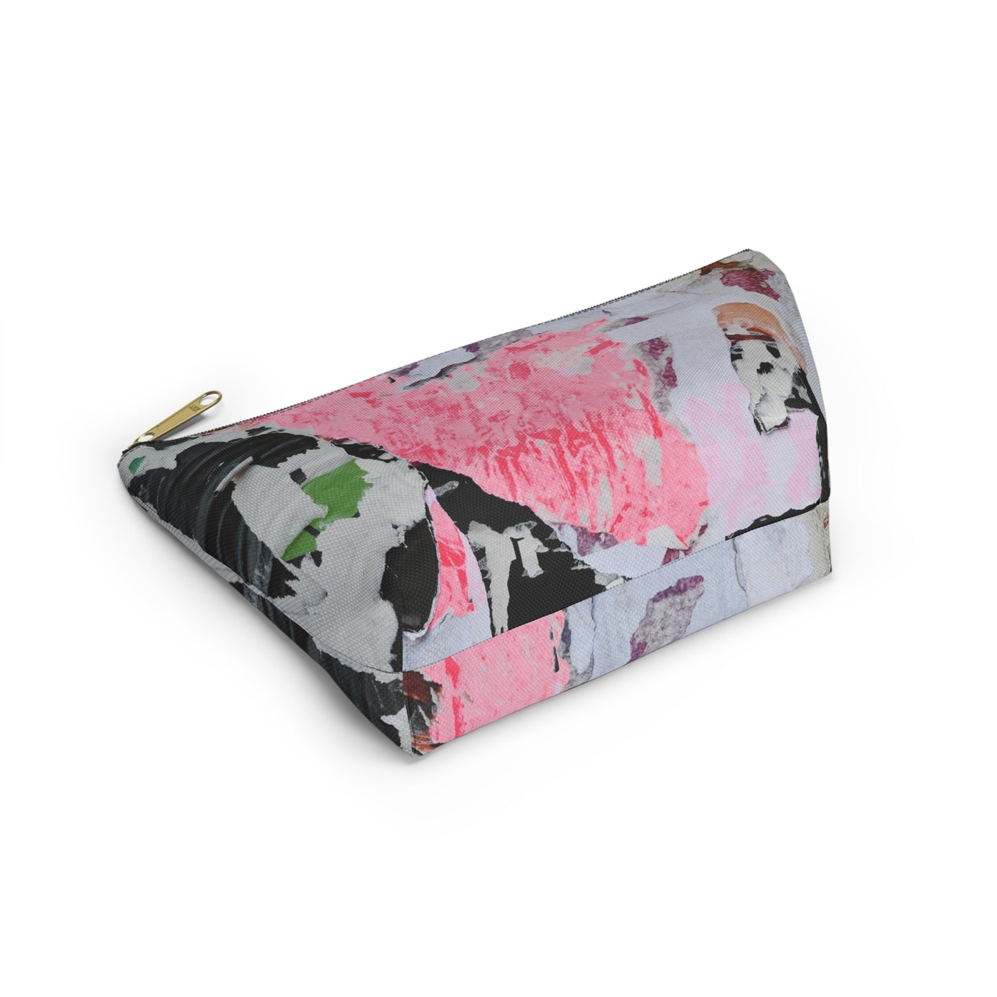 Urban Street Art Cosmetic Pouch w T-bottom, Accessory Pouch - Torn Poster Street Art Makeup Bag - Colormax Bag 6