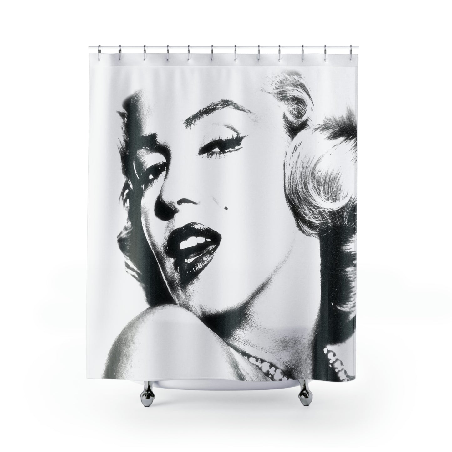 Black and White Marilyn Monroe Shower Curtain - Fashion Shower Curtain - Marilyn Monroe Bath Curtain