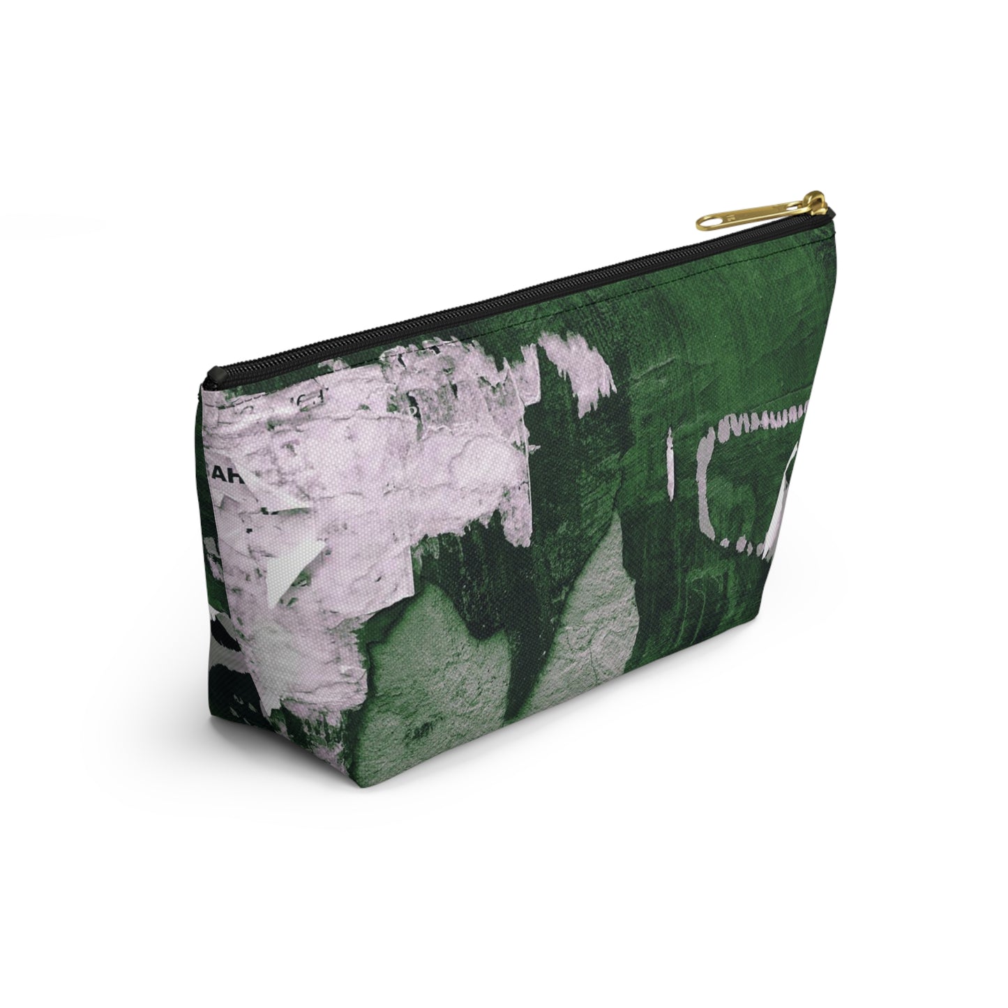 Urban Street Art Cosmetic Pouch w T-bottom, Accessory Pouch - Torn Poster Street Art Makeup Bag - Emerald Bag 9