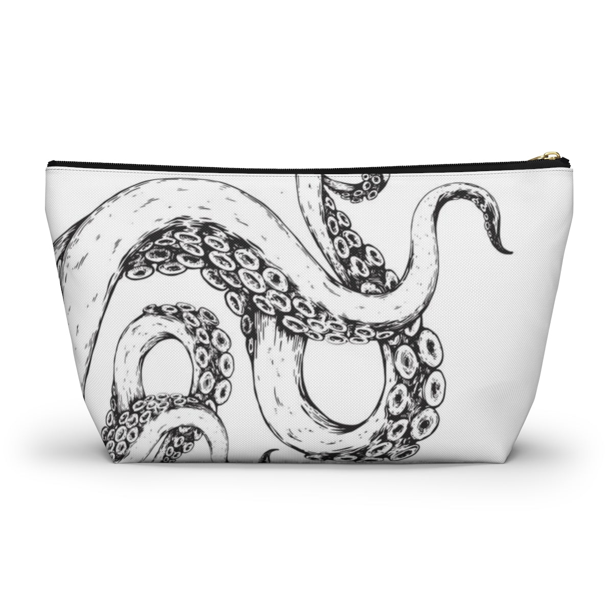 Octopus Tentacle Pouch w T-bottom, Accessory Pouch - Nautical White