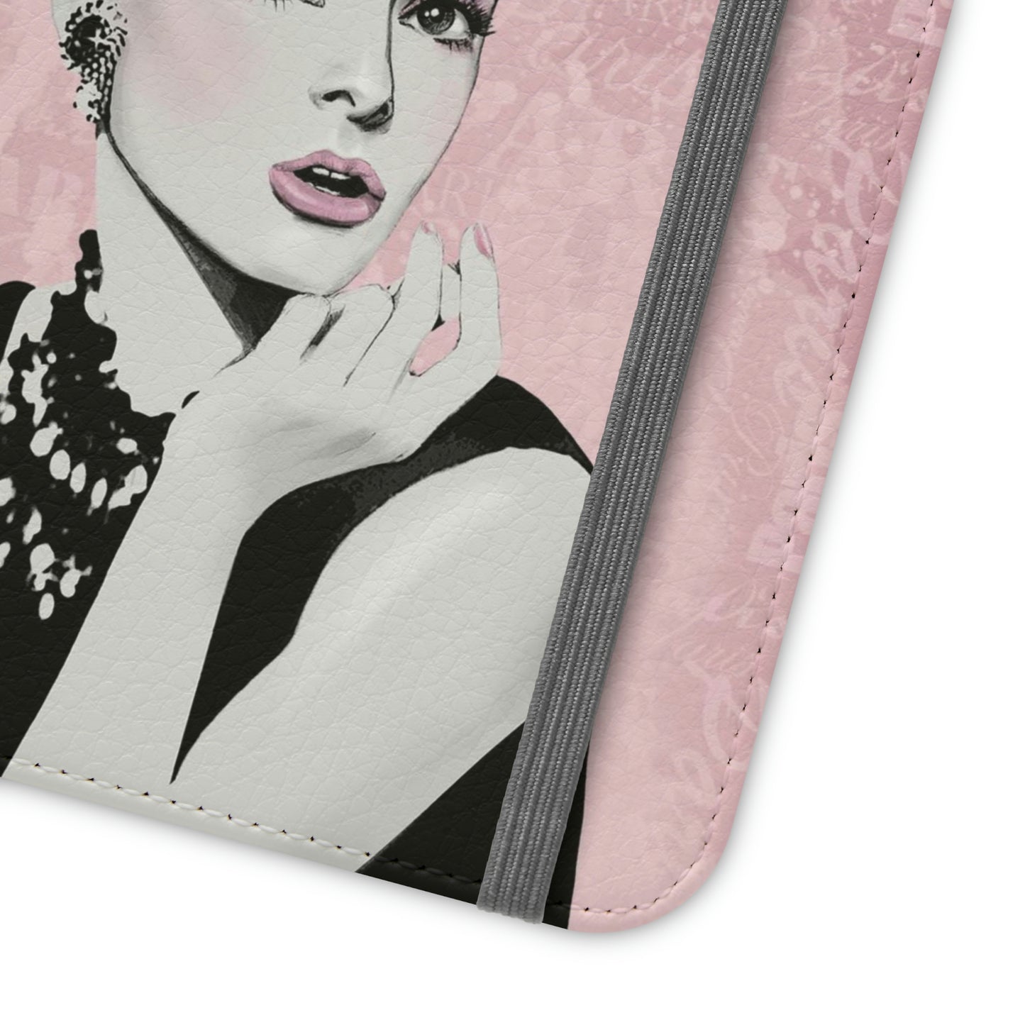 Audrey Hepburn Phone Case, Pink Paris Folio Phone Case, Paris is Always a Good Idea Smart Phone Folding Case