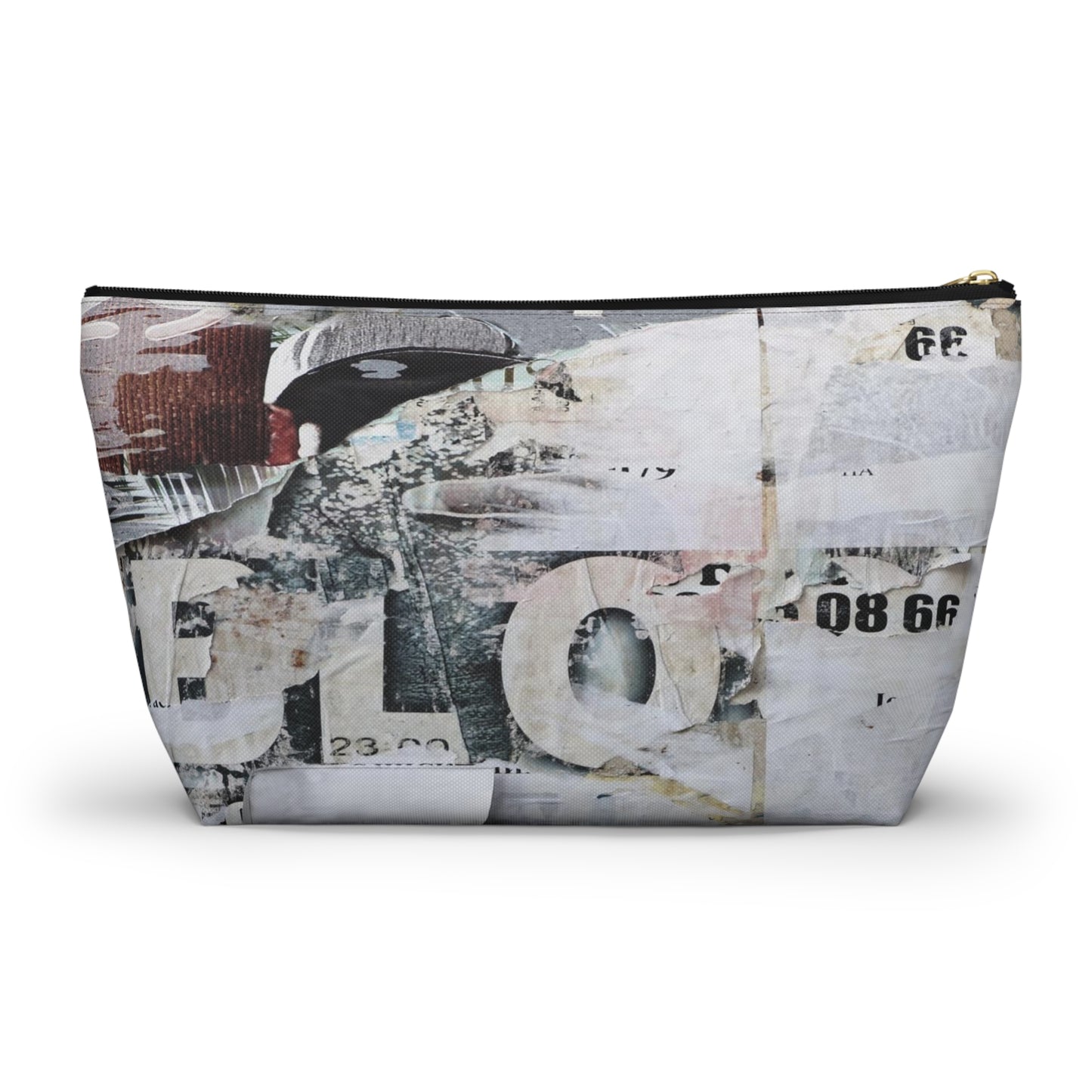 Urban Street Art Cosmetic Pouch w T-bottom, Accessory Pouch - Torn Poster Street Art Makeup Bag - BLO Bag 5