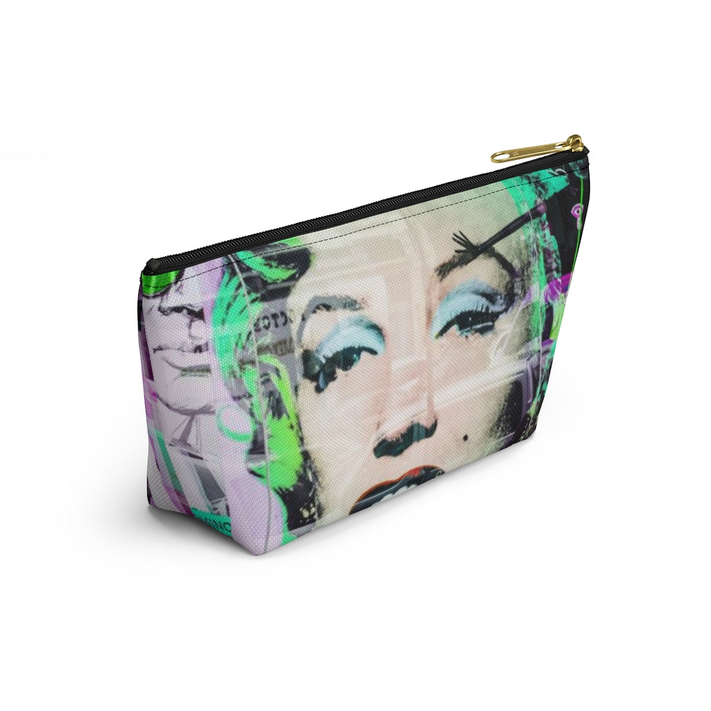 Marilyn Monroe Cosmetic Pouch w T-bottom, Accessory Pouch, Graffiti Reflection