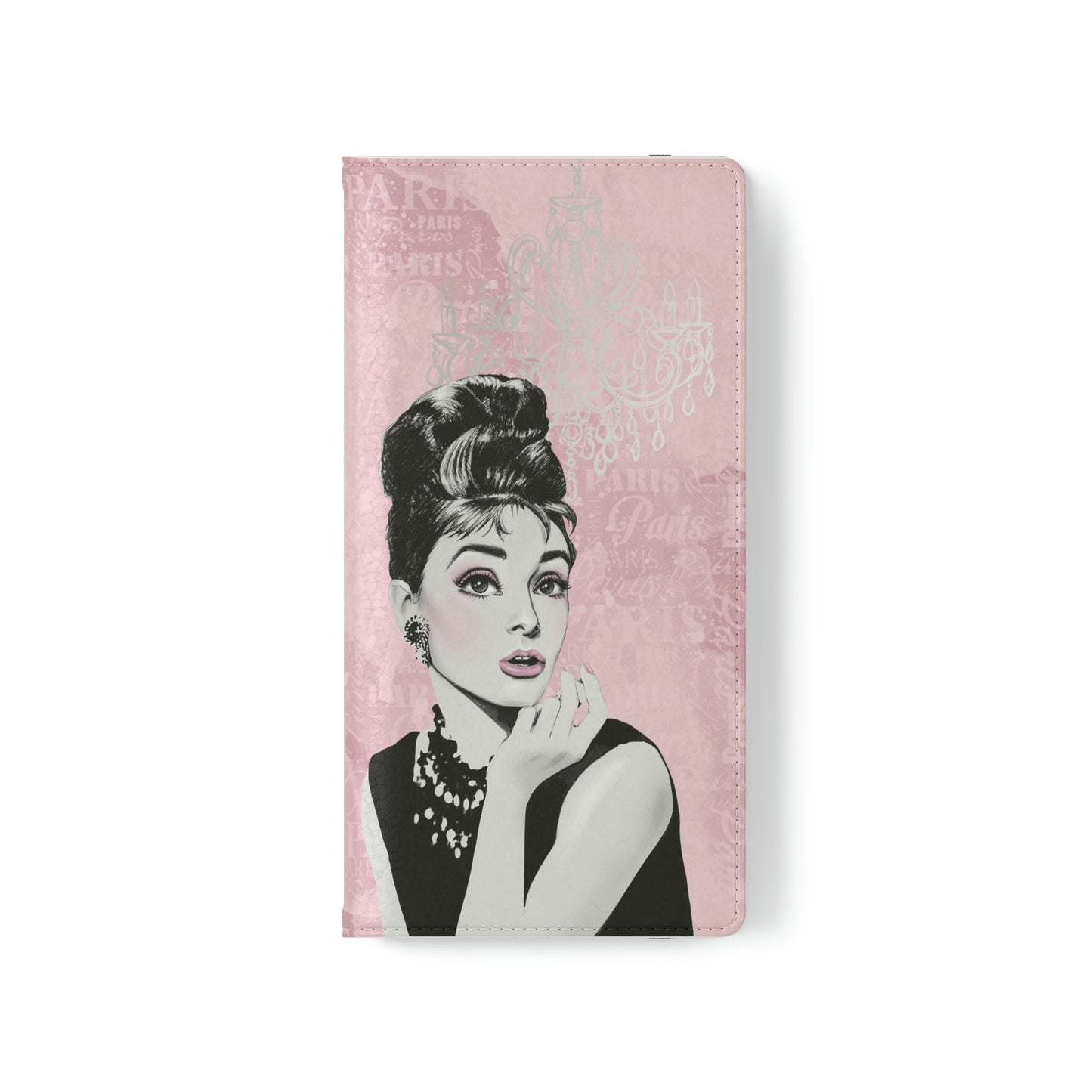 Audrey Hepburn Phone Case, Pink Paris Folio Phone Case, Paris is Always a Good Idea Smart Phone Folding Case