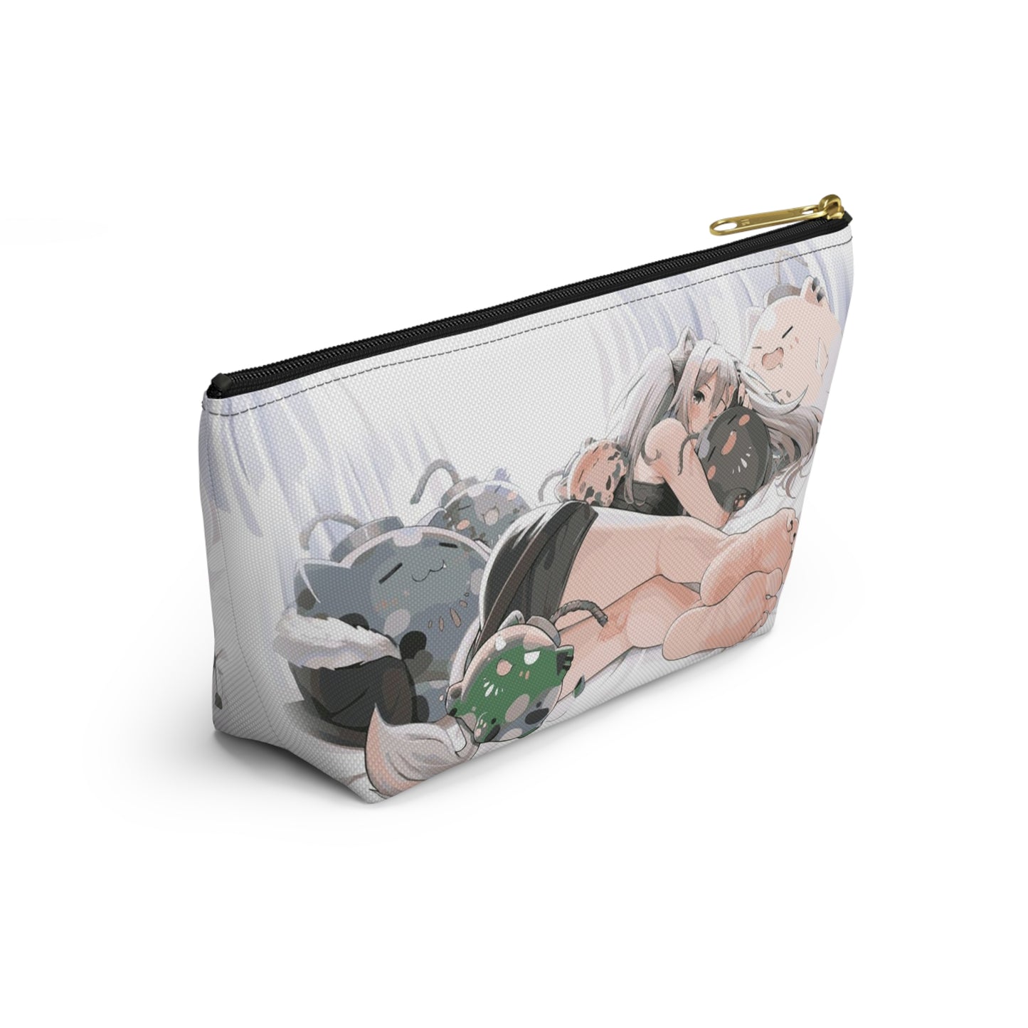 Anime Girl Cosmetic Pouch w T-bottom, Accessory Pouch, Anime Makeup Bag