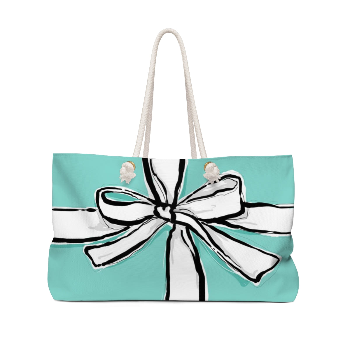 Blue Green Bow Tote Weekender Bag