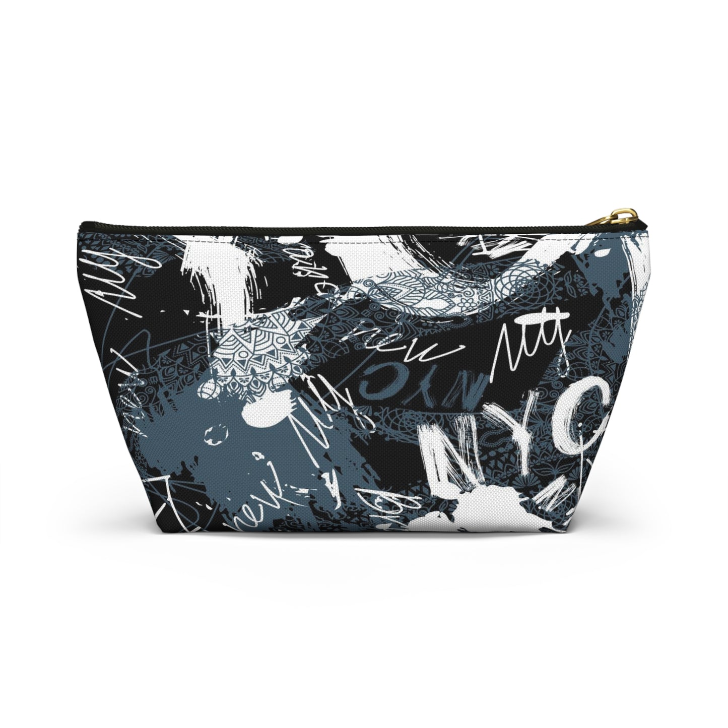 Urban Street Art Cosmetic Pouch w T-bottom, Accessory Pouch - Torn Poster Street Art Makeup Bag - New NYC Bag