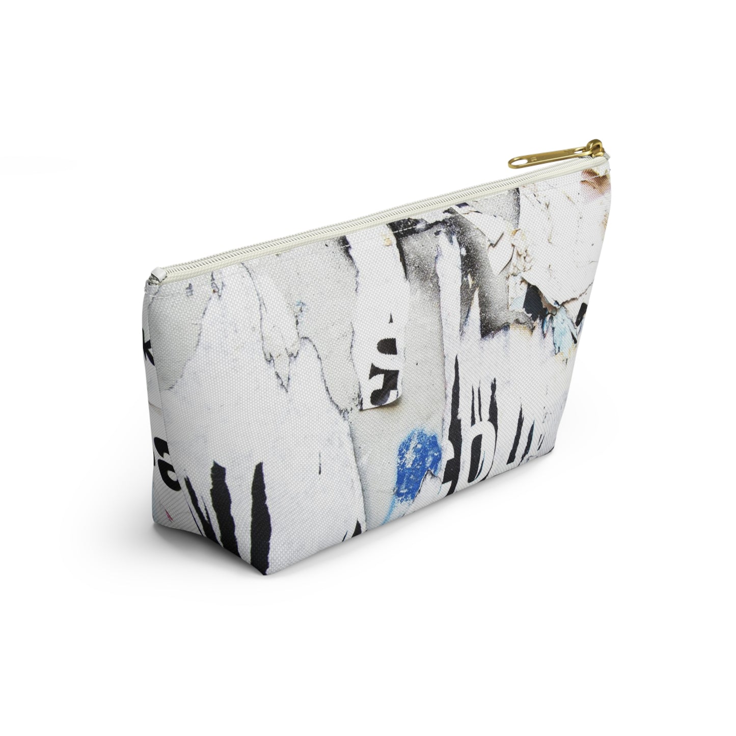 Urban Street Art Cosmetic Pouch w T-bottom, Accessory Pouch - Torn Poster Street Art Makeup Bag - COLD Bag 14