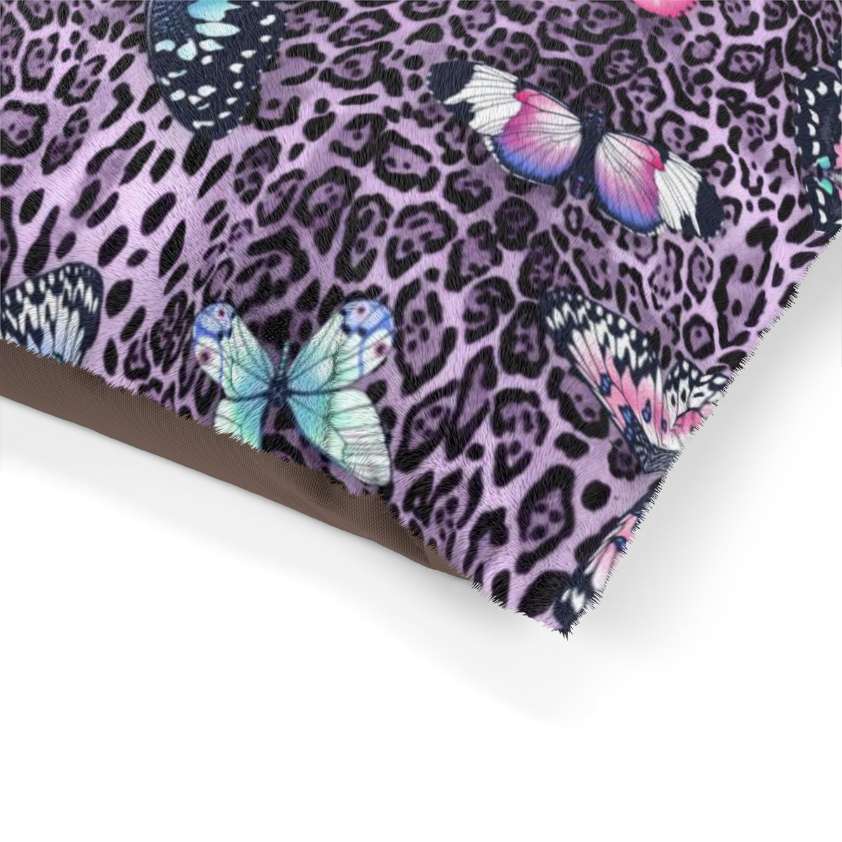 Custom Personalized Purple Leopard Butterfly Pet Bed / Dog Bed - Leopard Butterfly Print