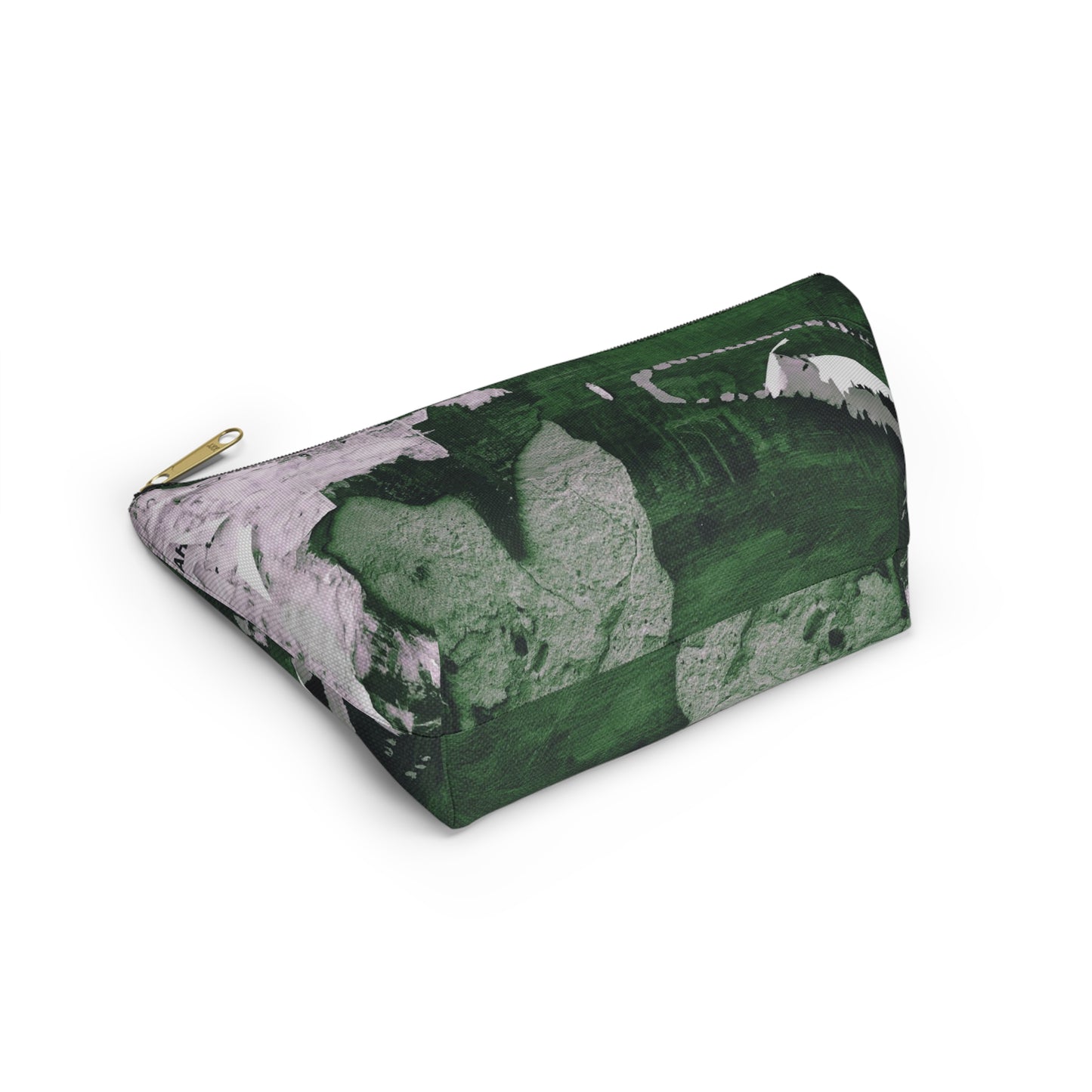 Urban Street Art Cosmetic Pouch w T-bottom, Accessory Pouch - Torn Poster Street Art Makeup Bag - Emerald Bag 9