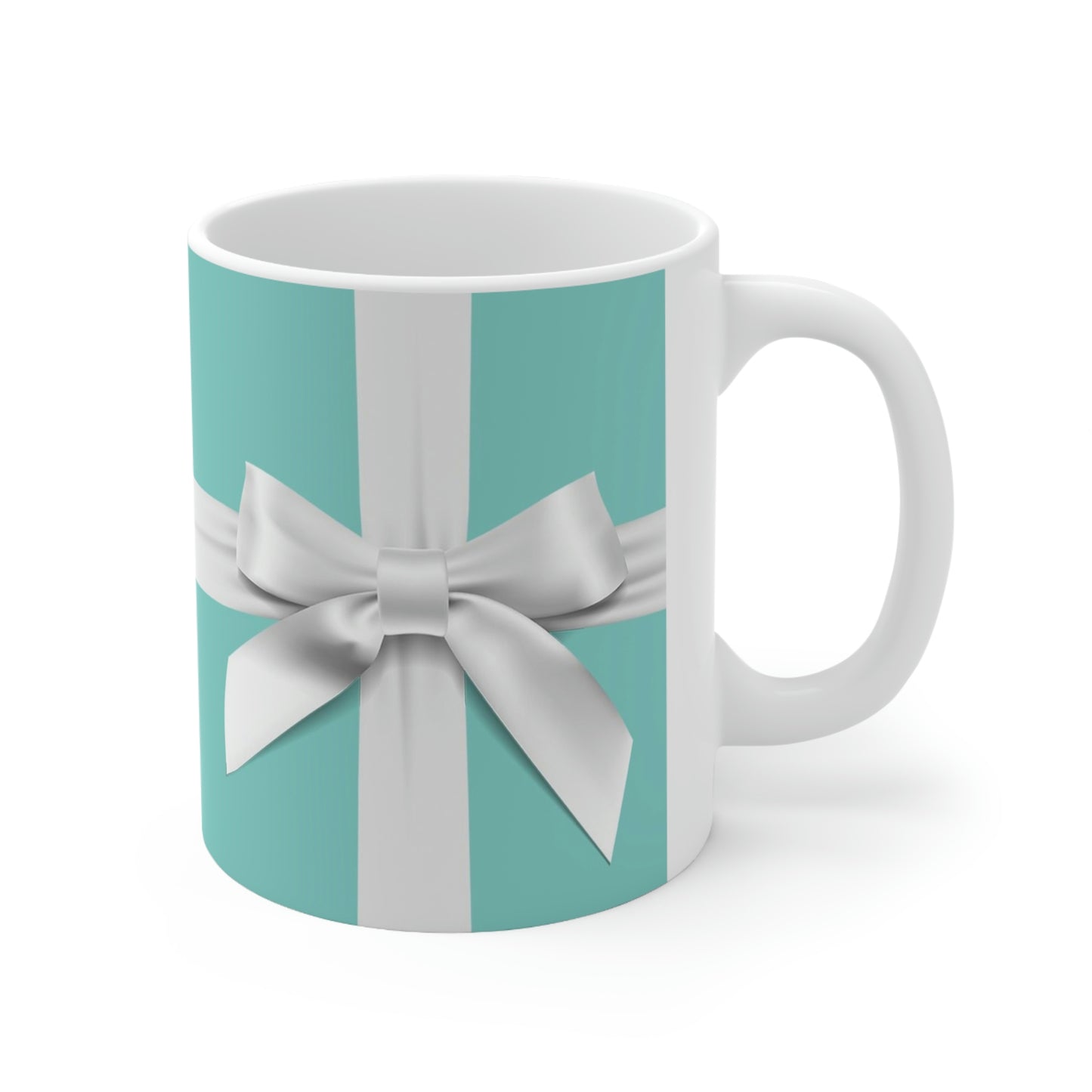 Personalized Little Blue Box Mug 11oz - Breakfast at Tiffany Mug - Robin Egg Blue Mug with White Bow - Name & Co.