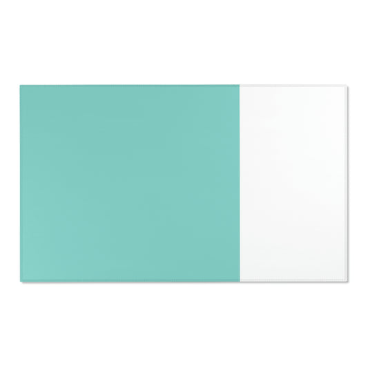 Personalized Color Block Area Rug, Your Name & Co. Personalized Rug - Robin Egg Blue Rug - Breakfast at Tiffany Inspired Rug