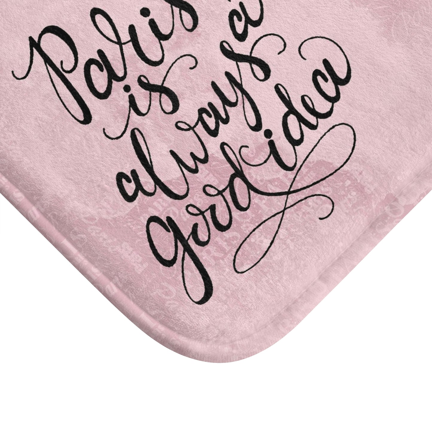 Audrey Hepburn Bath Mat - Pink Paris Floor Mat - Paris is Always a Good Idea Bathroom Shower Mat