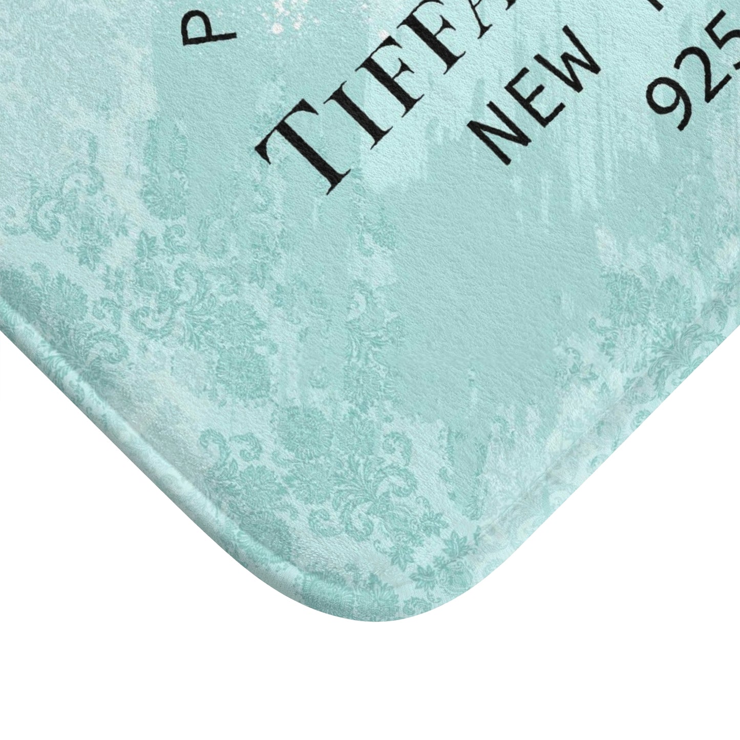 Personalized Please Return to Me Bath Mat - Your Name & Co. Shower Mat - Breakfast at Tiffany Inspired Bathroom Rug - Damask