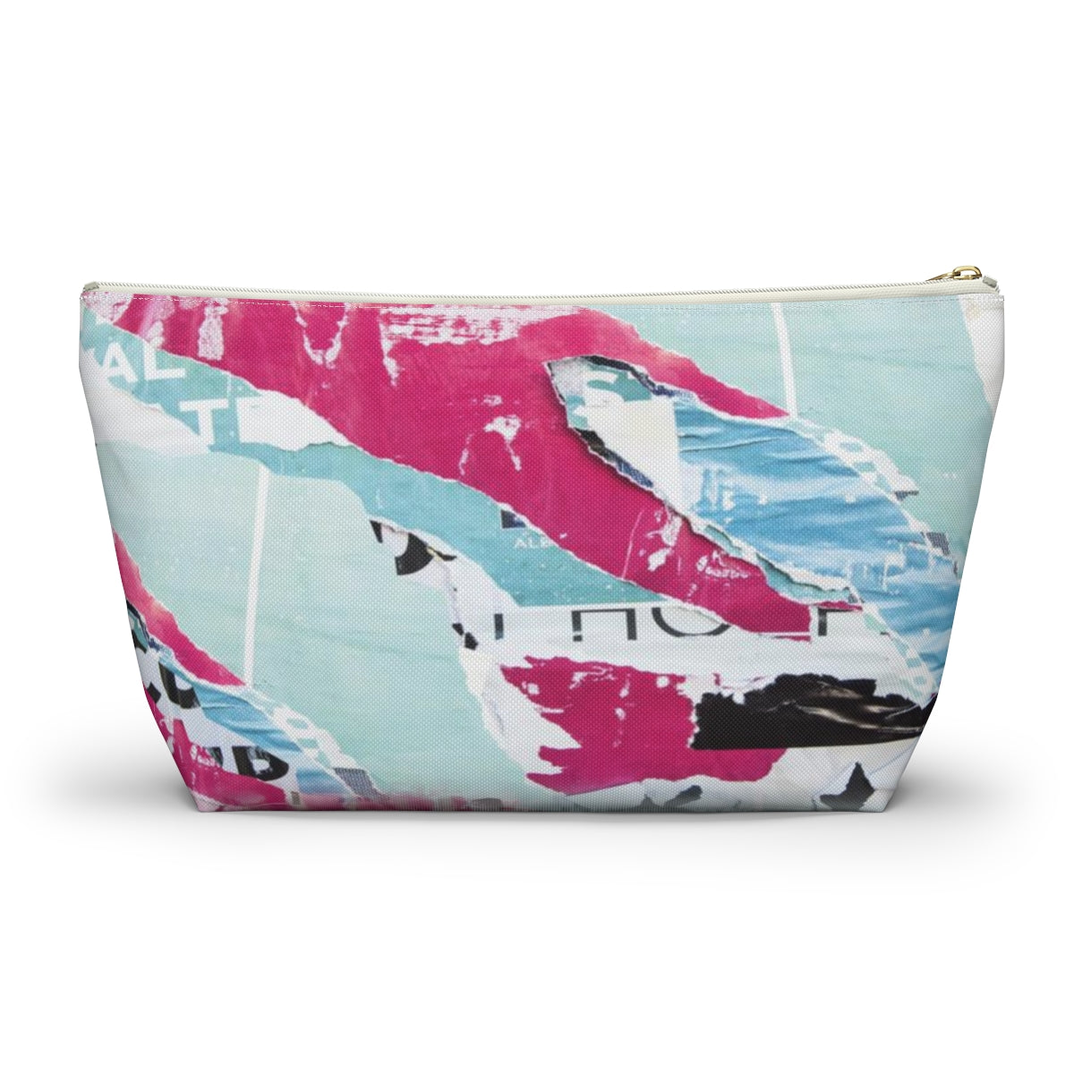 Abstract Cosmetic Pouch w T-bottom, Accessory Pouch,  Pink and Blue, Abstract Poster