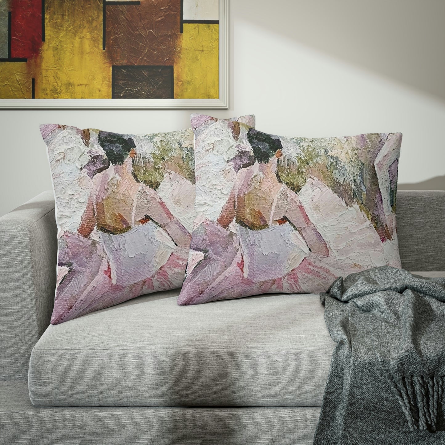 Ballet Pillow Sham - Abstract Painting of Ballerina in Pink Tutu - Ballerina Pillow Sham - Ballet Bed Pillow Covers