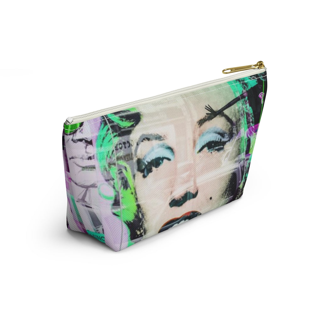 Marilyn Monroe Cosmetic Pouch w T-bottom, Accessory Pouch, Graffiti Reflection