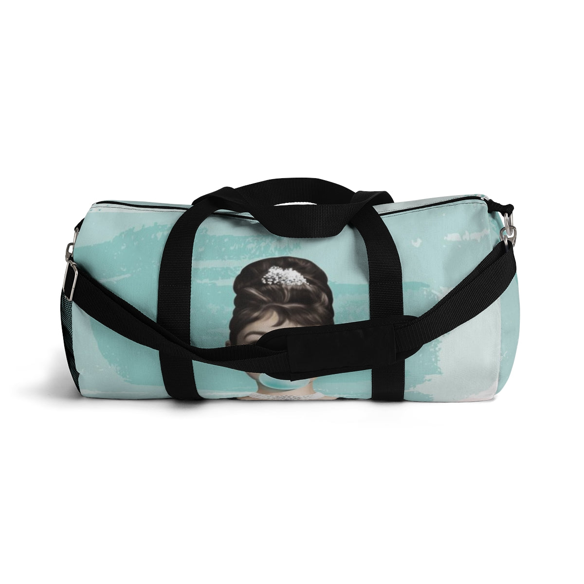 Personalized Audrey Hepburn Duffel Bag - Blue Bubblegum